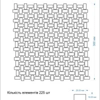 Мозаика из керамогранита Kotto Ceramica MI7 10200515C Muschiato 300x300х10 (прямоугольник 10x20)