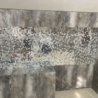 Мозаїка дзеркальна DecorStoneHub Zs-mix-ZSG сріблясто-графітовий мікс з сатином 304х304 мм для бару