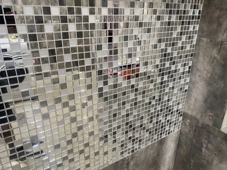 Мозаїка дзеркальна DecorStoneHub Zs-mix-ZSG сріблясто-графітовий мікс з сатином 304х304 мм для бару