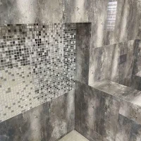 Мозаїка дзеркальна DecorStoneHub Zs-mix-ZSG сріблясто-графітовий мікс з сатином 304х304 мм для бару
