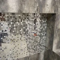 Мозаїка дзеркальна DecorStoneHub Zs-mix-ZSG сріблясто-графітовий мікс з сатином 304х304 мм для бару