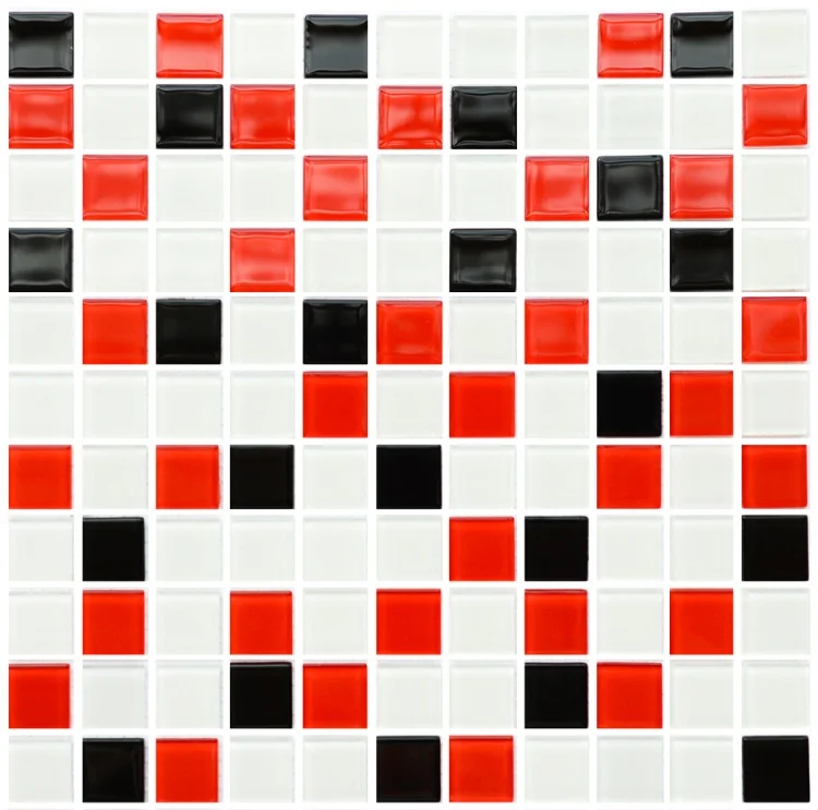 Мозаика керамическая Kotto Ceramica GM 4007 C3 black/red m/white  300 х 300 х 4   ( 25 х 25 )