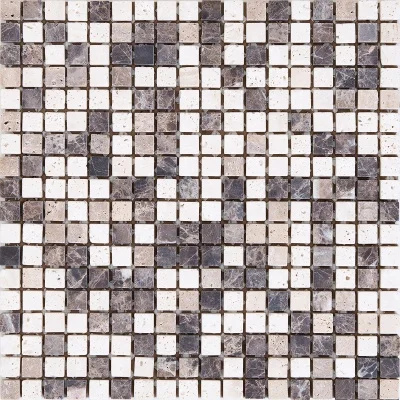 Мозаика K-MOS Travertino Mix Emperador (15X15) Mozaico De Lux