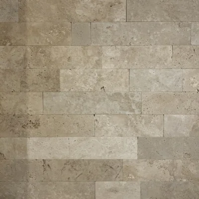 Плитка з травертину Classic Light Brushed 1х10см х FL (вільна довжина), бежева брашована Standart