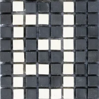 Мозаїка з керамограніту Kotto Ceramica MI7 K060606 Eleganza фриз завершальний Nero/Salino 300х96х10 (10х10)