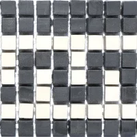 Мозаика из керамогранита Kotto Ceramica MI7 K060607 Eleganza фриз короткий Nero/Salino 204х96х10 (10х10)