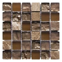 Мозаїка скляна S-MOS CLHT04 ST+GL Brown Pearl Mozaico De Lux