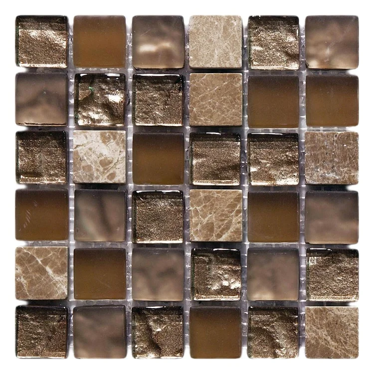 Мозаїка скляна S-MOS CLHT04 ST+GL Brown Pearl Mozaico De Lux