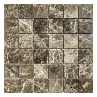 Мозаика из мрамора Полированная МКР-3П (47x47) Emperador Dark TR