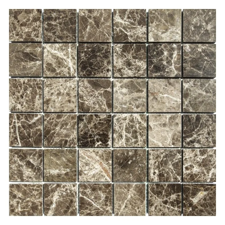 Мозаика из мрамора Полированная МКР-3П (47x47) Emperador Dark TR
