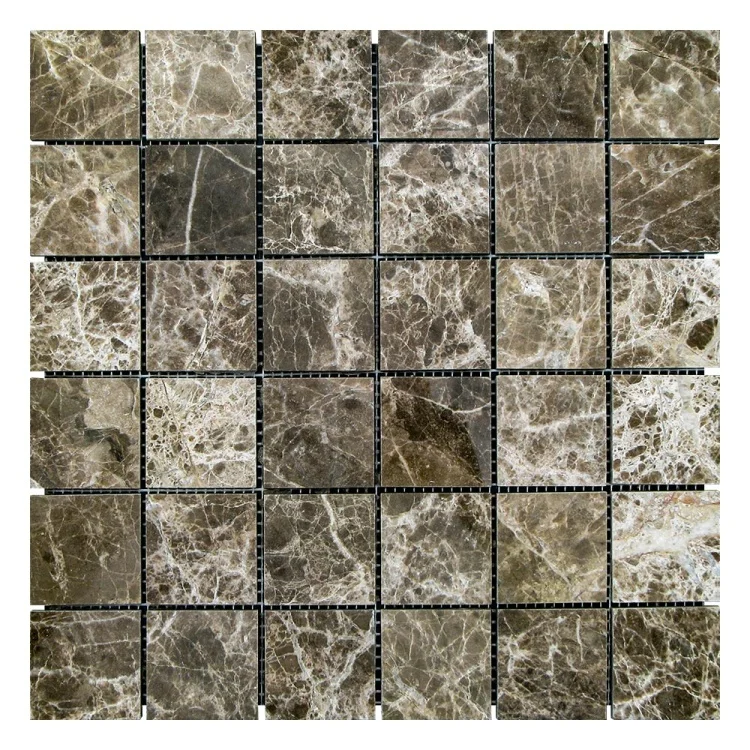 Мозаика из мрамора Полированная МКР-3П (47x47) Emperador Dark TR