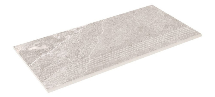 Сходинка з керамограніту Zeus Ceramica Kalakito Ivory SZRXKA1BRNQ Еко 600х300х9,2 мм бежева, під камінь, матова, з протиковзскими прорізами