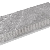 Сходинка з керамограніту Zeus Ceramica Kalakito Grey SZRXKA8BRNQ Еко 600х300х9,2 мм сіра, під камінь, матова, з протиковзскими прорізами
