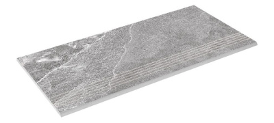 Сходинка з керамограніту Zeus Ceramica Kalakito Grey SZRXKA8BRNQ Еко 600х300х9,2 мм сіра, під камінь, матова, з протиковзскими прорізами