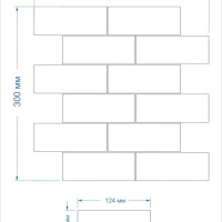 Мозаика керамическая Kotto Ceramica BRICK B 6003 Grey Shedol 300x300х9 (48х124) 0,075 м2