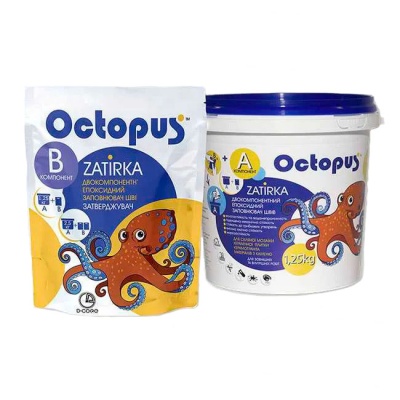 Голубой Двухкомпонентный эпоксидный заполнитель швов Octopus Zatirka A и B (1,25 кг)