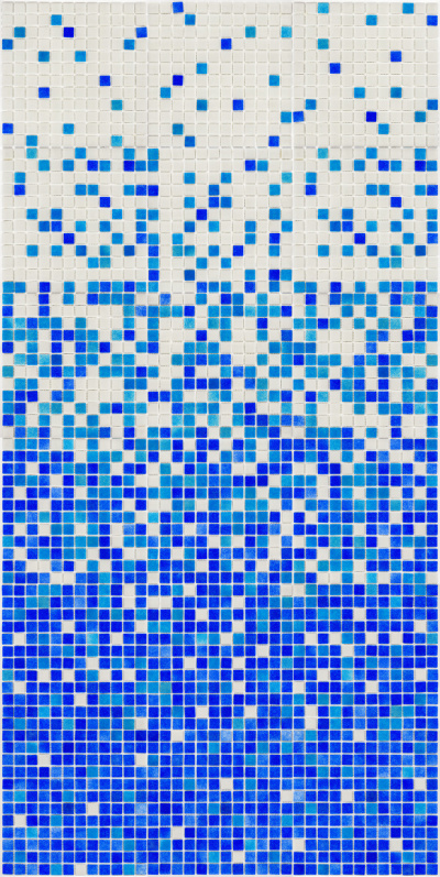 Мозаїка скляна АкваМо MX25-1-01-2-02-03 біло-голуба розтяжка градієнт 1912x317x4 мм в басейн хамам на колону 
