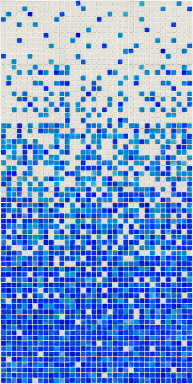 Мозаїка скляна АкваМо MX25-1-01-2-02-03 біло-голуба розтяжка градієнт 1912x317x4 мм в басейн хамам на колону