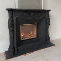 Портал для каміна Bravo Нью-Йорк Nero Marquina Antique мармур чорний прямий
