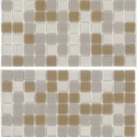 Мозаїка скляна АкваМо MX25-1-01-19-20 бежево-біла розтяжка градієнт 1912x317x4 мм в басейн хамам ванну сауну