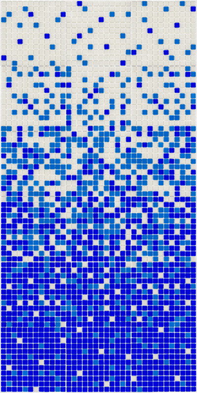 Мозаїка скляна АкваМо MX25-1-01-02-03 біло-голуба розтяжка градієнт 1912x317x4 мм в басейн хамам ванну душеву