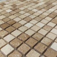 Мозаика Mozaico de Lux K-MOS Travertino Noce (15X15)
