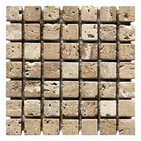 Мозаика Mozaico de Lux K-MOS Travertino Noce (15X15)
