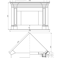 Портал для камина Bravo Стокгольм Volakas + Nero Marquina мрамор белый/черный угловой