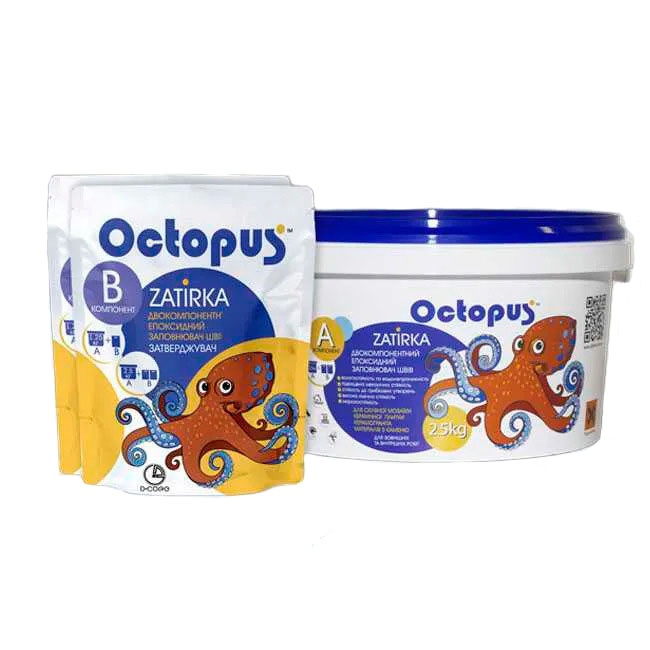 Блакитний Двокомпонентний епоксидний заповнювач швів Octopus Zatirka A та B (2,5 кг)