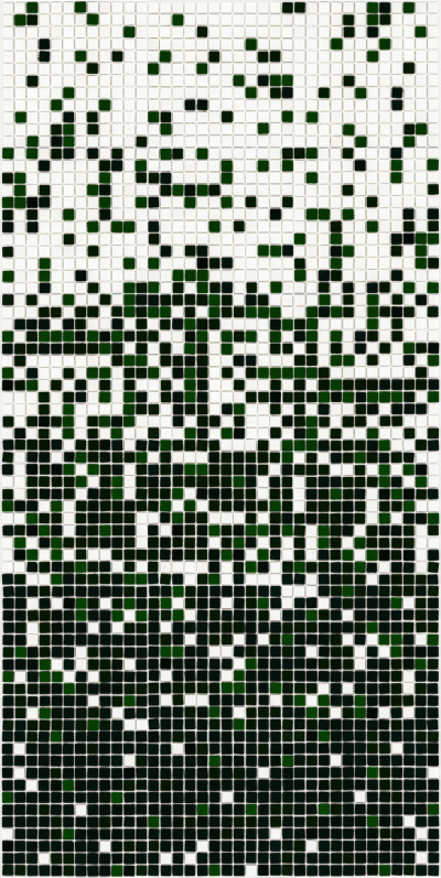 Мозаика стеклянная АкваМо MX25-1-05-12-13-14 бело-зеленая растяжка градиент 1912x317x4 мм в душевую баню сауну