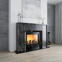 Портал для камина Bravo Денвер Denver Grey + Nero Marquina мрамор серый/черный прямой