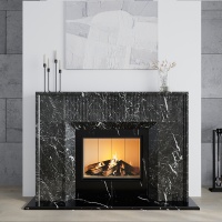 Портал для камина Bravo Денвер Denver Grey + Nero Marquina мрамор серый/черный прямой