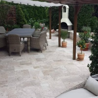 Плитка із травертину Classic Light Tumbled 3,2 см x French pattern set, римська кладка бежева зістарена Антик Standart