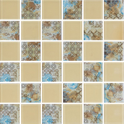 Мозаика стеклянная Kotto Ceramica GMP 0448029 СC print 34/ral 1014  300 x 300 х 4   ( 48 х 48 )