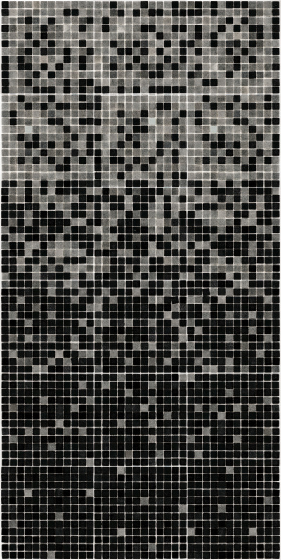 Мозаїка скляна АкваМо MX25-2-16-09 Concrete Black сіро-чорна розтяжка градієнт 1912x317x4 мм в спа хамам ванну