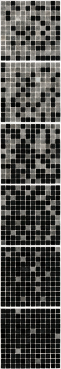 Мозаїка скляна АкваМо MX25-2-16-09 Concrete Black сіро-чорна розтяжка градієнт 1912x317x4 мм в спа хамам ванну