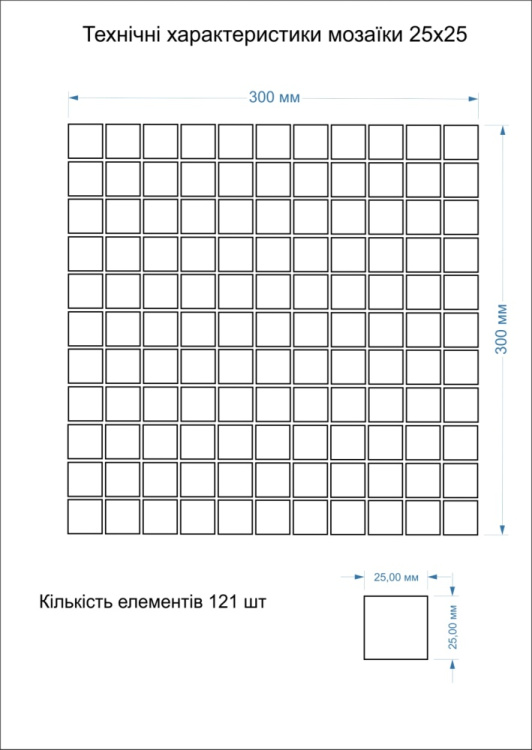 Мозаїка керамічна Kotto Ceramica GM 425141 C beige w 300х300х4 (25х25)