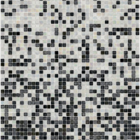 Мозаика стеклянная АкваМо MX25-PL White Coral Concrete Black бело-черная растяжка градиент 1912x317x4 мм в спа