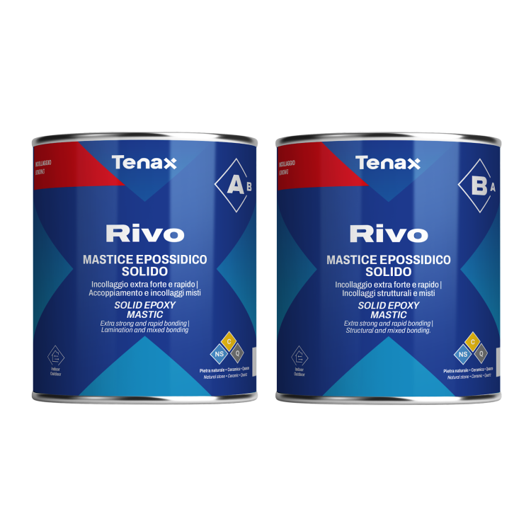 Клей эпоксидный Tenax Rivo (A+B) 1 л, густой морозостойкий для камня, кварца, керамики, стекла, металла