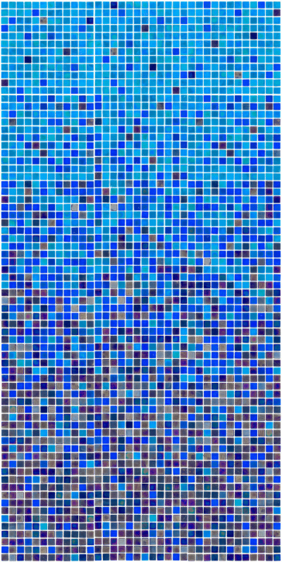 Мозаїка скляна АкваМо MX25-3-02-03-04 синьо-голуба розтяжка градієнт 1912x317x4 мм в басейн хамам ванну сауну