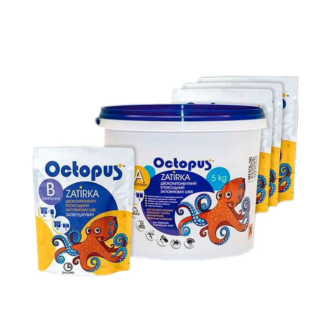 Синий Двухкомпонентный эпоксидный заполнитель швов Octopus Zatirka A и B (5 кг)
