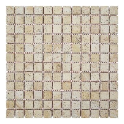 Мозаика каменная KrimArt МКР-2СВ Песчаник Голд бежевая 305x305x6 мм для душевой и   зоны около воды интерьера