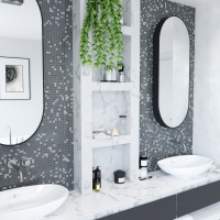 Мозаика стеклянная Kotto Ceramica GMP 0825010 С2 print 10/black mat   300 x 300 х 8   ( 25 х 25 )