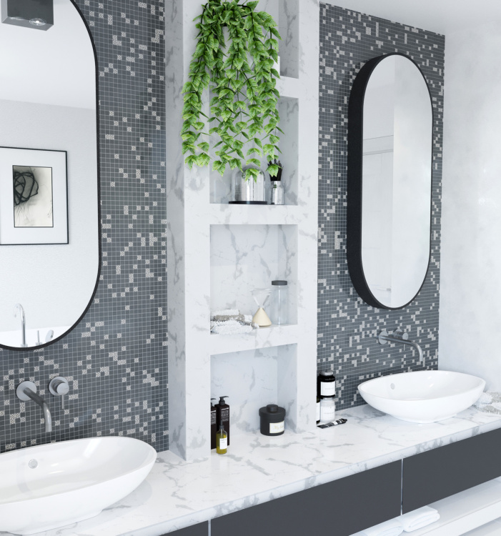 Мозаика стеклянная Kotto Ceramica GMP 0825010 С2 print 10/black mat   300 x 300 х 8   ( 25 х 25 )