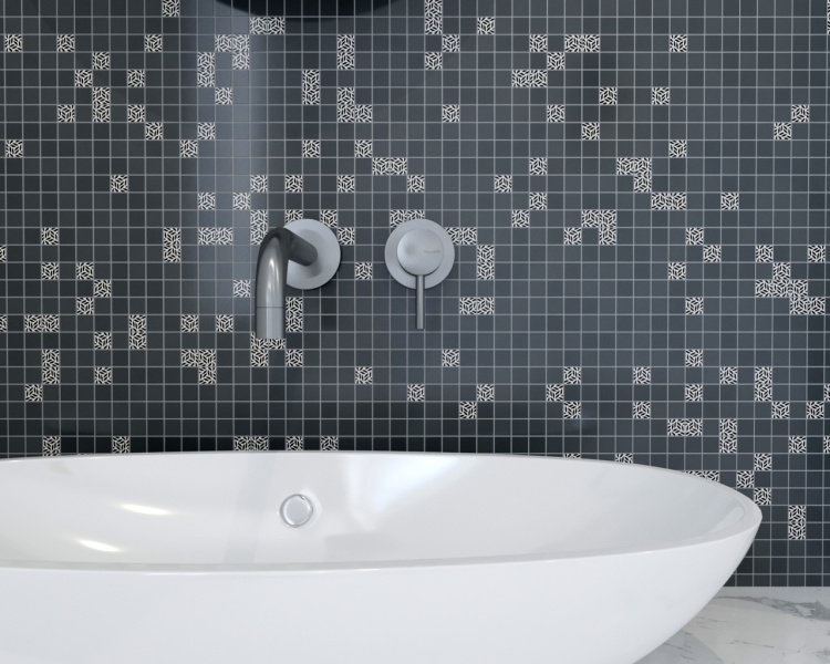 Мозаика стеклянная Kotto Ceramica GMP 0825010 С2 print 10/black mat   300 x 300 х 8   ( 25 х 25 )