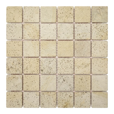 Мозаика каменная KrimArt МКР-3СВ Песчаник Крем бежевая 305x305x6 мм для фасада колонн спа забора и террасы