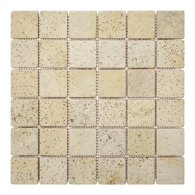 Мозаика каменная KrimArt МКР-3СВ Песчаник Крем бежевая 305x305x6 мм для фасада колонн спа забора и террасы