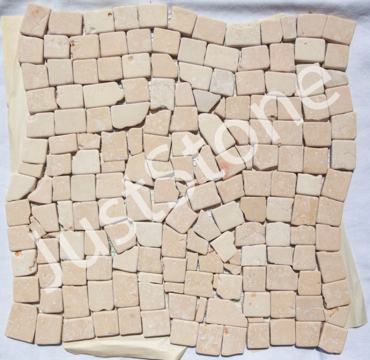Мозаика из мрамора Матовая МКР-ХСВ (хаотичная) 23x15 мм Victoria Beige