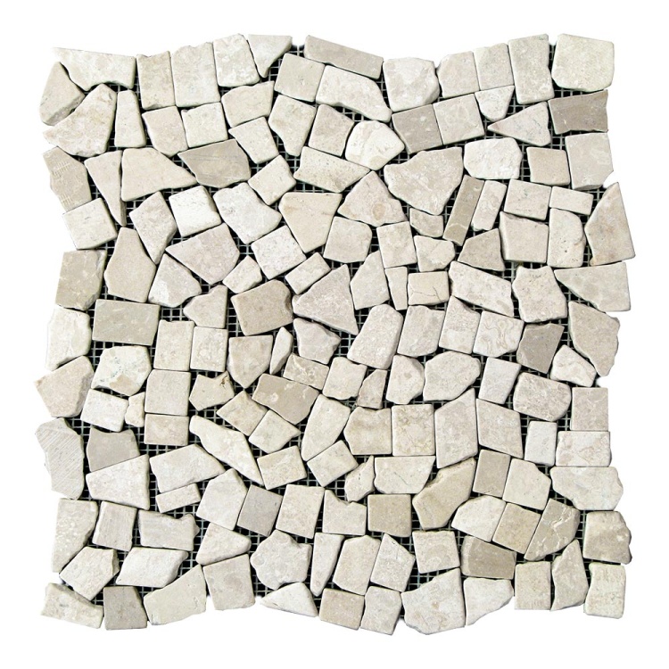 Мозаика из мрамора Матовая МКР-ХСВ (хаотичная) 23x15 мм Victoria Beige