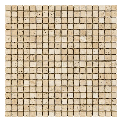 Мозаика Mozaico de Lux K-MOS TRAVERTINO T.U. BIANCO (15x15)